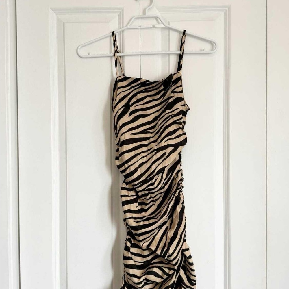Zebra Print Ruched Dress